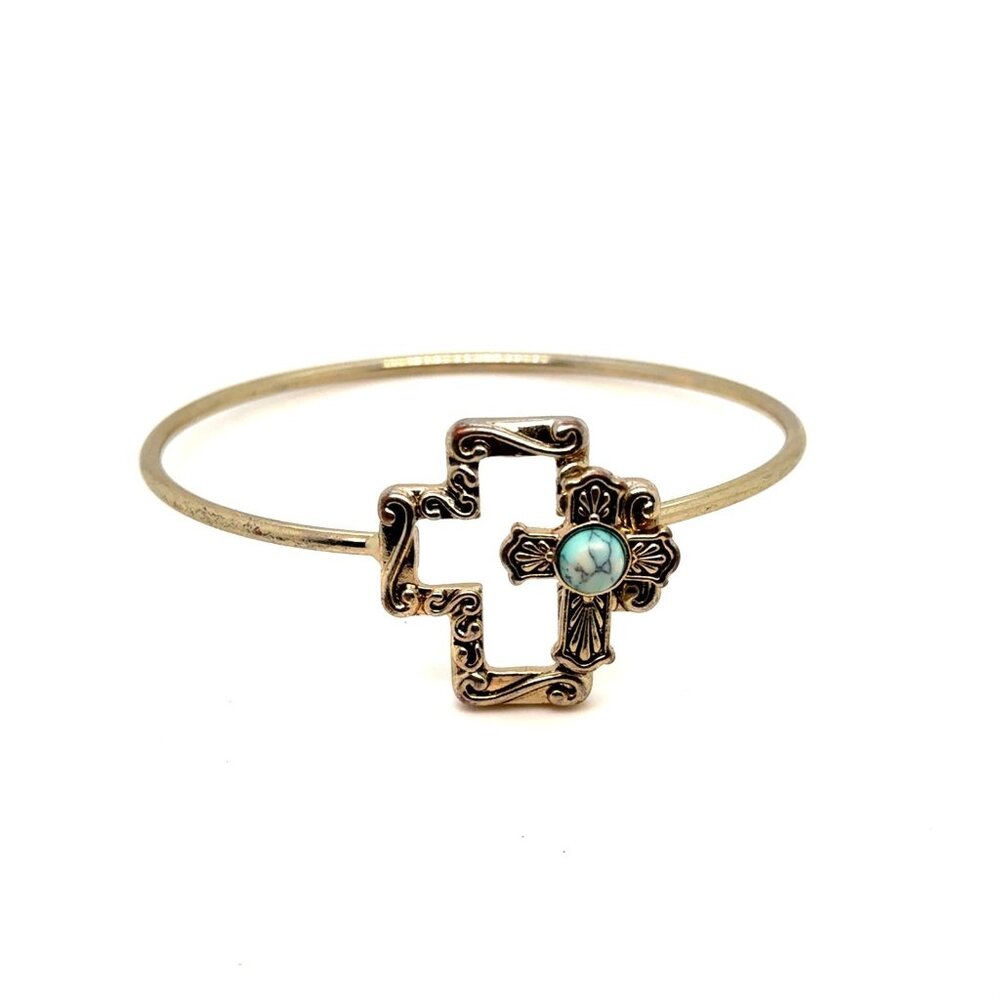 Turquoise Cross Bangle (c1)